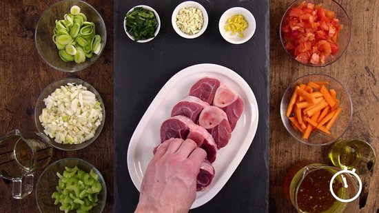 Ossobuco accompagné de tagliatelles
