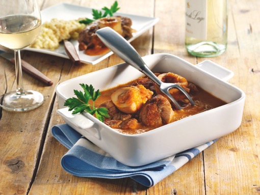 Ossobuco alla Milanese accompagné de risotto